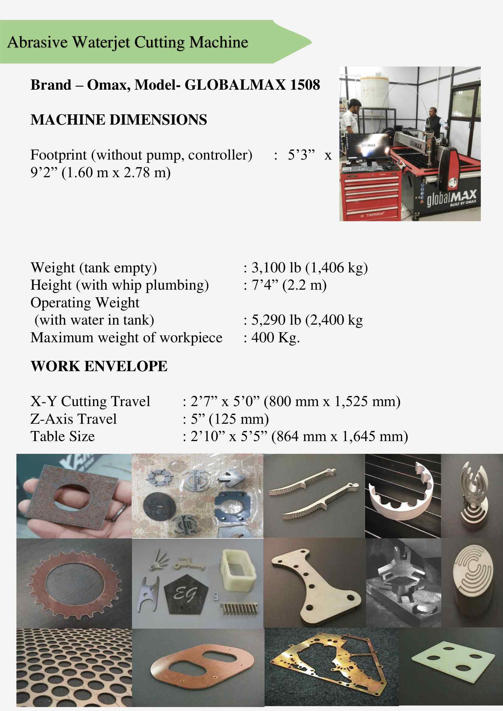 Waterjet cutting machine